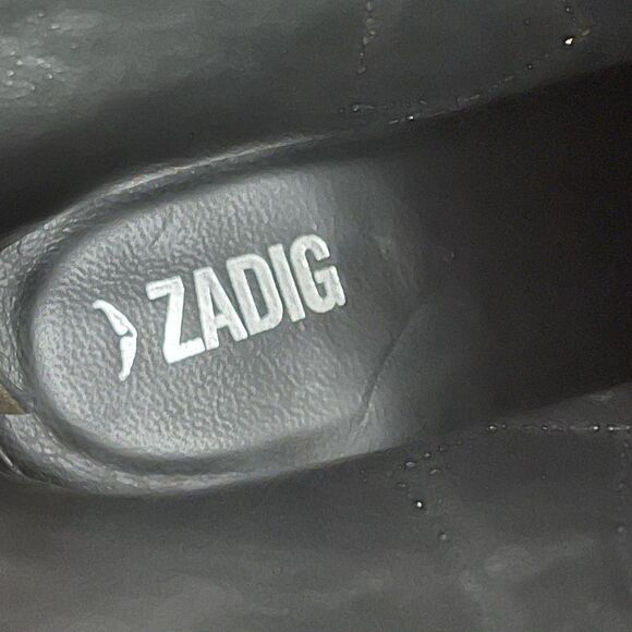 Zadig & Voltaire Cara pointed suede boots in khaki western studded suede size 40 - Picture 12 of 14